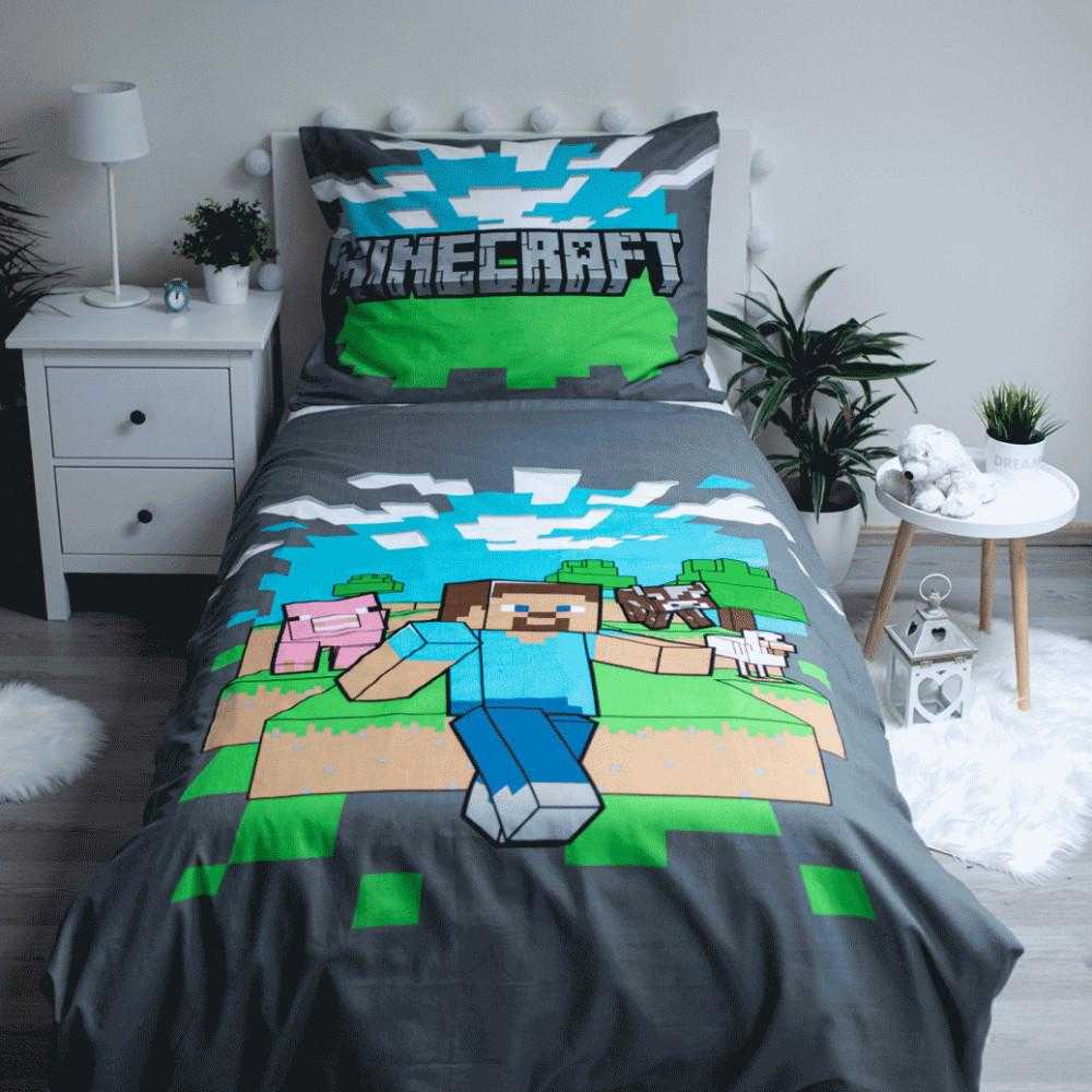 "Minecraft" patalynės užvalkalas 140×200 cm, 70×90 cm