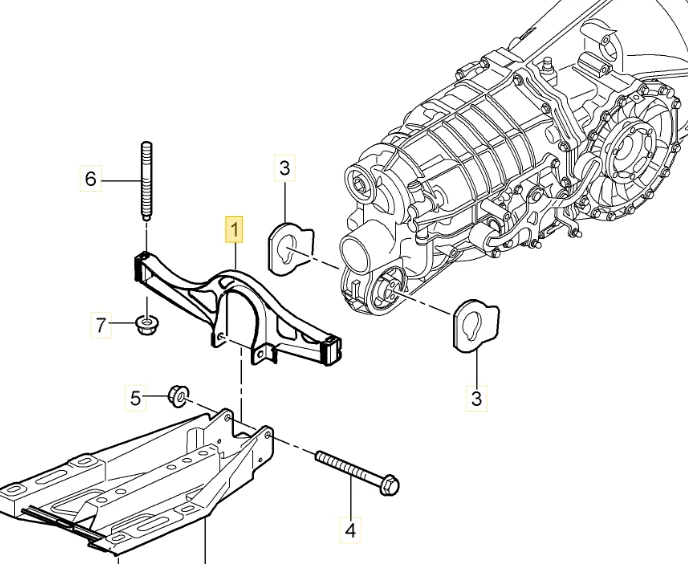 Pavarų Dėžės Skersinio Laikiklio Laikiklis Porsche 911 997 Originalus 9A137503902