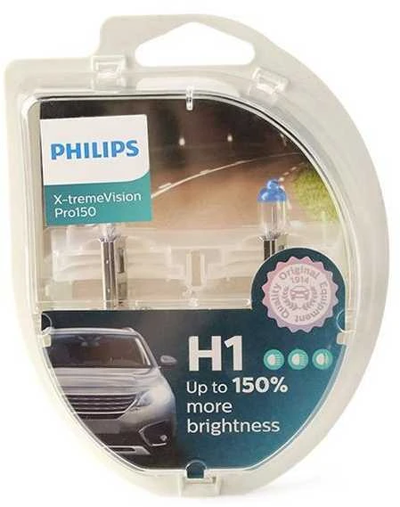 Philips Lempučių komplektas 2vnt. 55W 12V P14,5s H1 X-TREMEVISION Pro150+150%