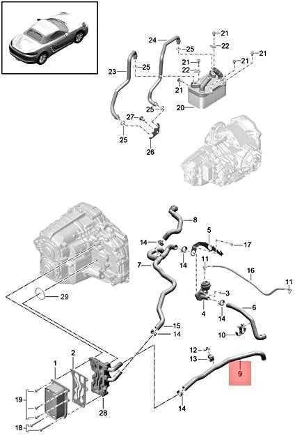 Porsche 718 Boxster Cayman Aušinimo Šlaunio Grąžinimo Vamzdis Originalus 9G230707904
