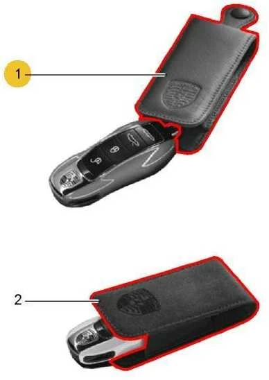 PORSCHE 718 Boxster Cayman Macan Case Key Leather Juodas Originalus 97004400101