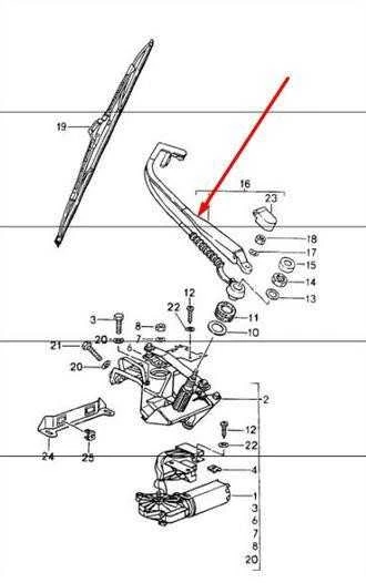 Porsche 911 1989-1998 Priekinio stiklo valytuvo svirtis ORIGINALI 99362803200