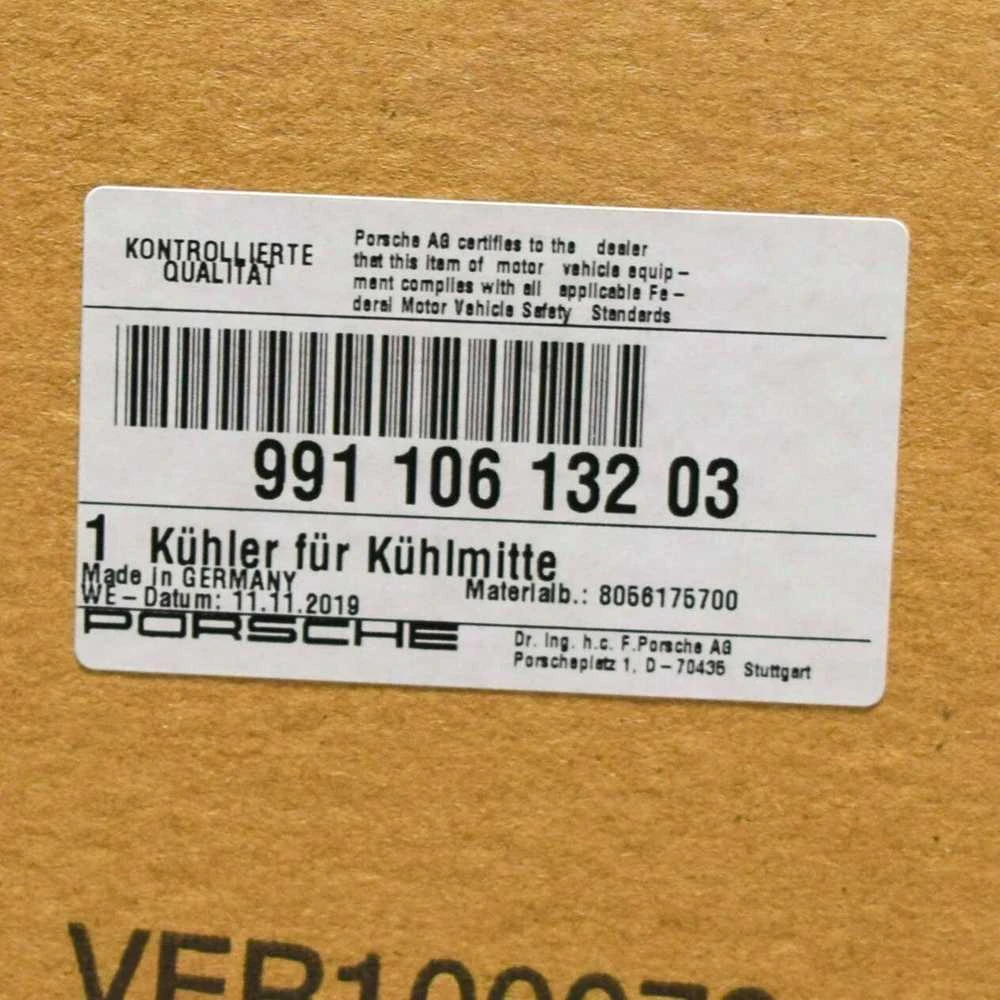 PORSCHE 911 991 3.4P 261kW Dešinysis aušinimo radiatorius 99110613203 Naujas originalus 2014