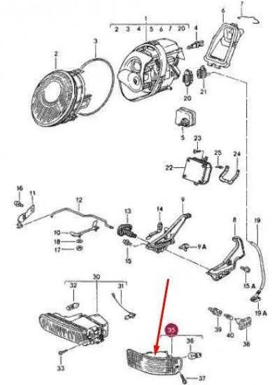PORSCHE 911 993 Priekinis Kairysis Posūkio Signalas 99363106100 NAUJAS ORIGINALUS