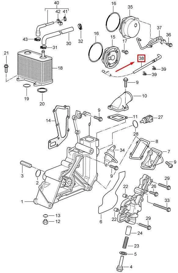 PORSCHE 911 997 Carrera Alyvos siurblio vakuumo linija 99711005503 NAUJA ORIGINALI