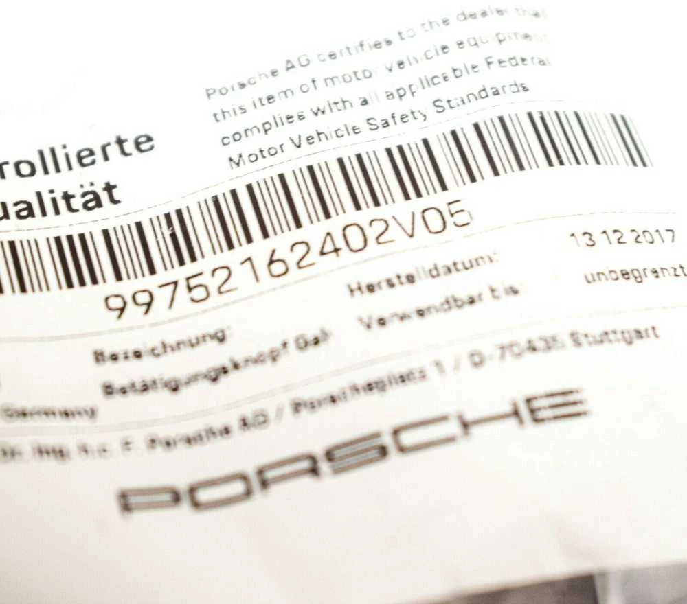 Porsche 911 997 Galvano Sil Mygtukas Originalus 99752162402V05
