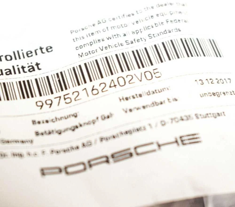 Porsche 911 997 Galvano Sil Mygtukas Originalus 99752162402V05