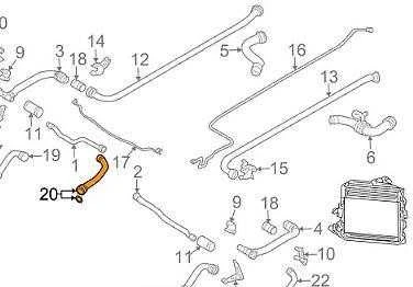 PORSCHE 911 997 Kairė aušinimo skysčio įleidimo žarna 99710662303 NAUJAS GENIUALUS