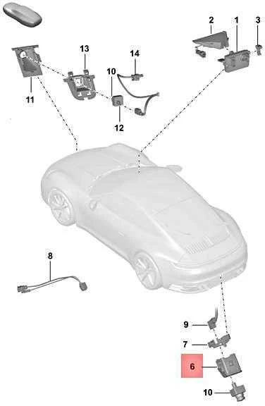 Porsche 911 Carrera 992 Laikiklis Kamerai Matt Bl Originalus 992807997COK1