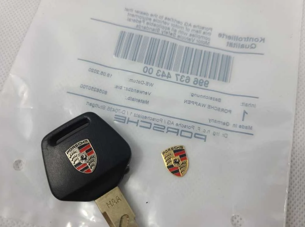 "Porsche 911 Cayenne Boxster" herbo emblema, skirta nuotolinio rakto galvutės pulteliui, originali