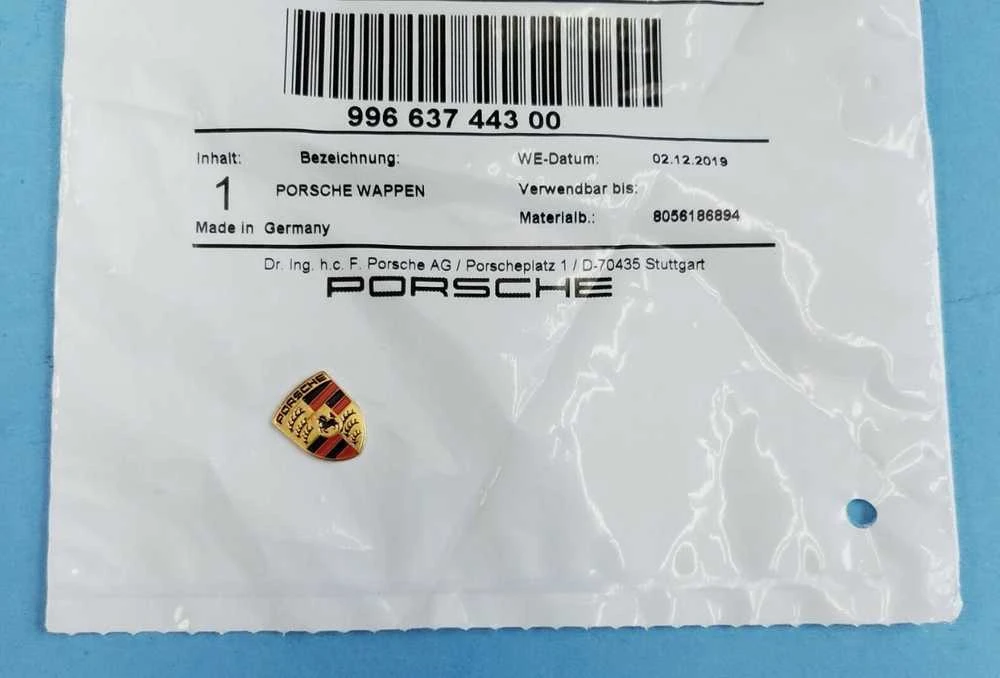 "Porsche 911 Cayenne Boxster" herbo emblema, skirta nuotolinio rakto galvutės pulteliui, originali