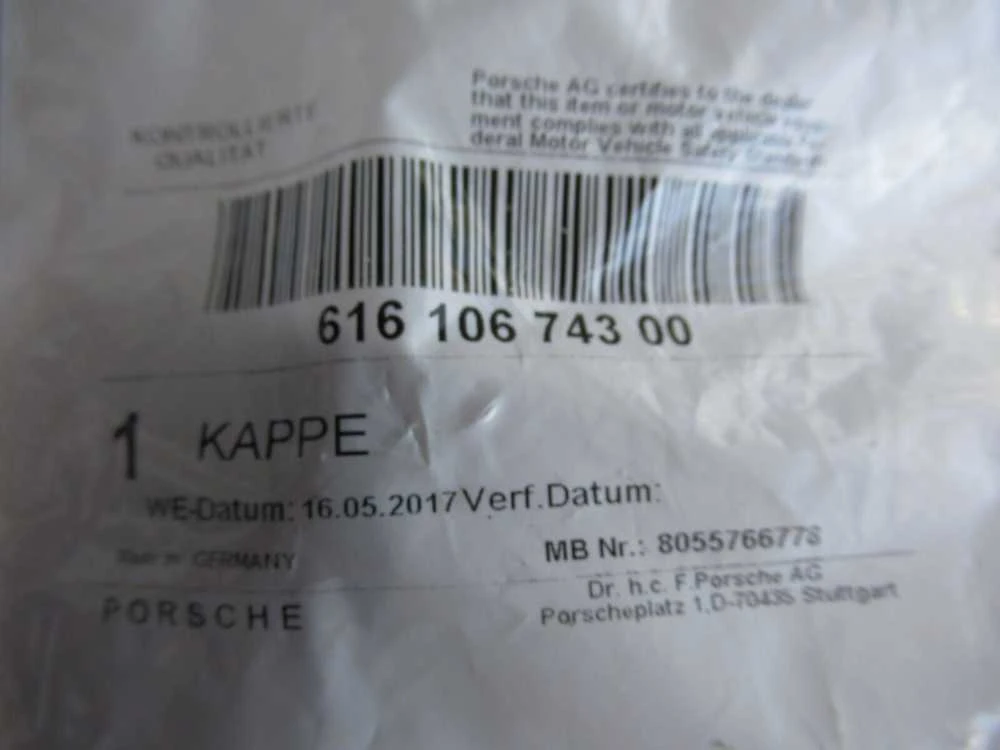 "Porsche 912" galinio variklio skardos dangtelio kairysis originalus 61610674300