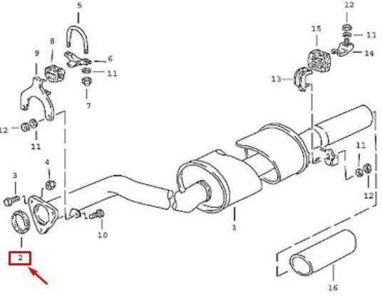 Porsche 924 944 Išmetimo sandariklio žiedas 2.5L l4 H J Schulte 94411120300