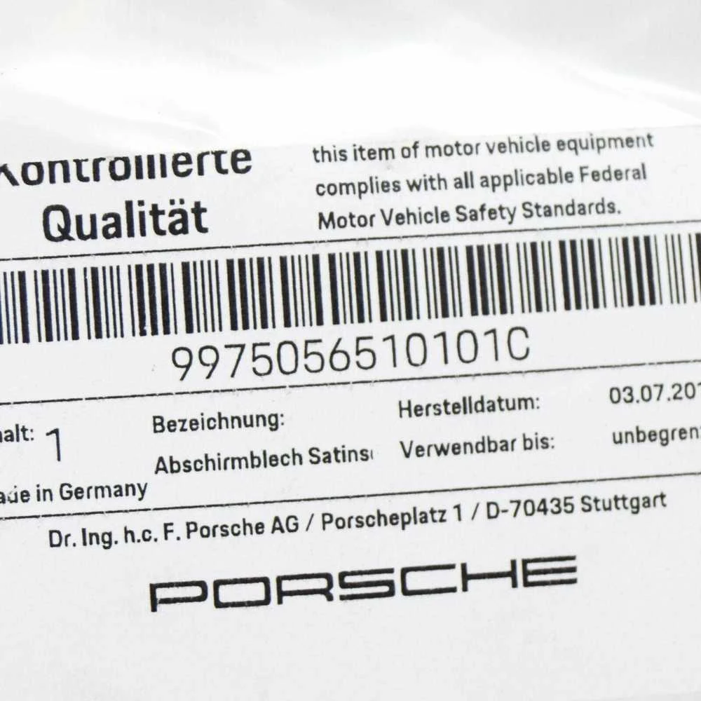 Porsche 997 Carrera S Šilumos Skydas Satin Juodas Originalus 9975056510101C