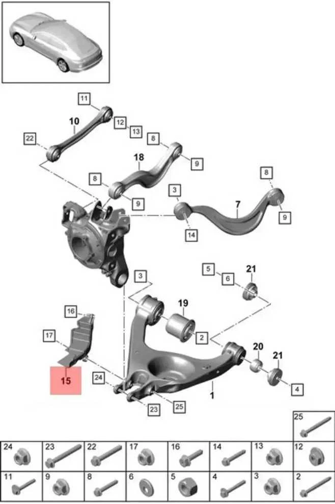 Porsche Bentley Oro Air Guide Kairys 971505569A