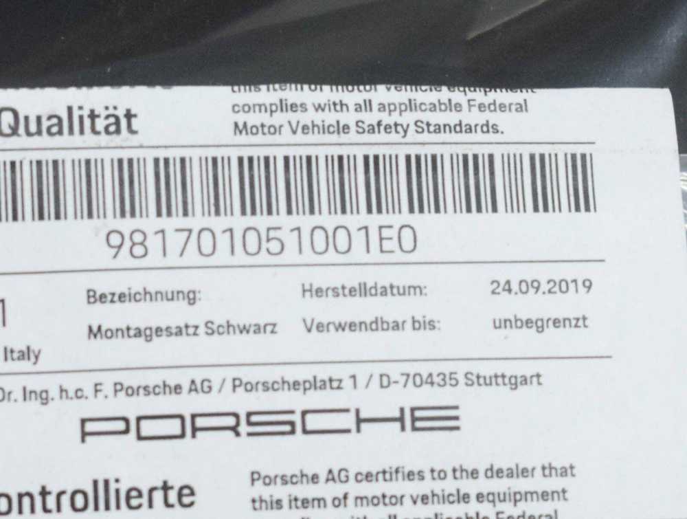 PORSCHE BOXSTER 981 Priekinio bamperio valstybinio numerio laikiklis 981701051001E0 NEW GENUINE