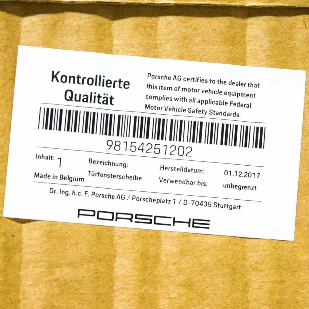 PORSCHE BOXSTER 982 Priekiniai Dešiniai Durų Stiklas 98154251202 NAUJAS ORIGINALUS