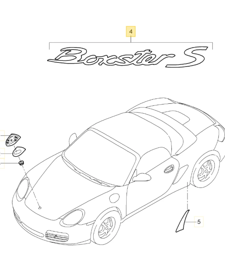 Porsche Boxster 987 Logotipas Originalus 98755903701
