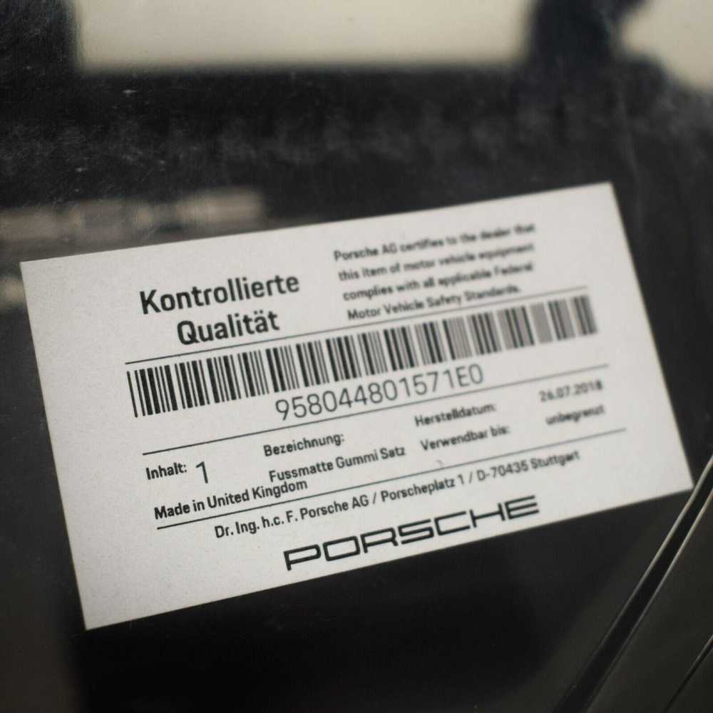 Porsche Cayenne 11-14 Visos oro sąlygos guminės grindų kilimėliai juodi originalūs 958044801571E0