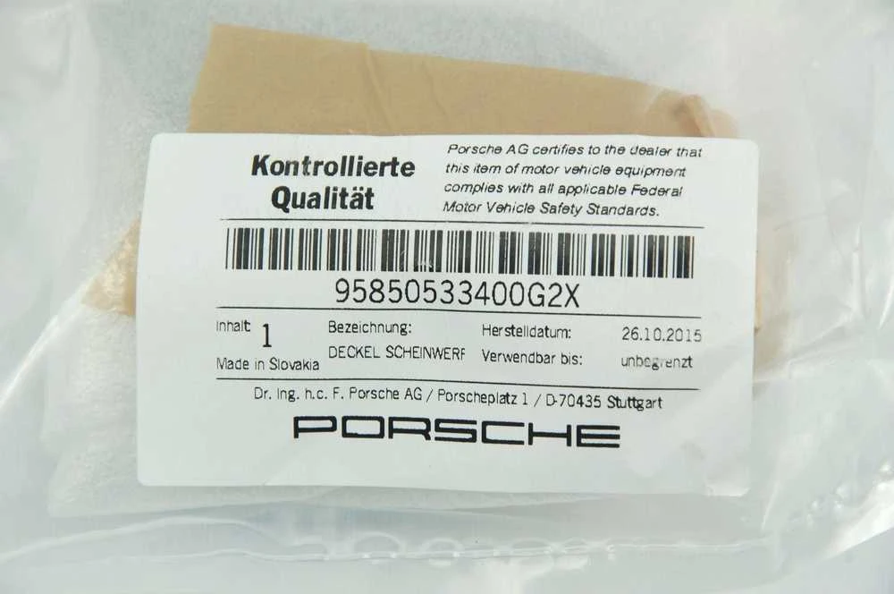 Porsche Cayenne 2011-2017 Šviesų Valytuvo Primed Dangtelis Originalus 95850533400G2X