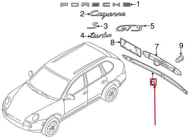 Porsche Cayenne 92A Apdailos Juostelė Originalus 95851295501041