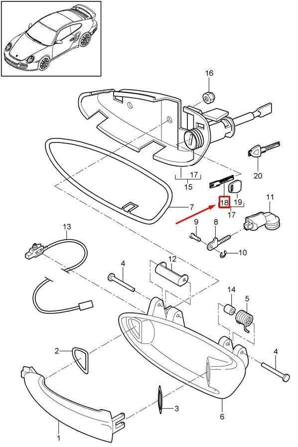PORSCHE CAYMAN 987 Durų Rankena Tuščias Raktas Ašmenys 99753853100 NAUJAS ORIGINALUS
