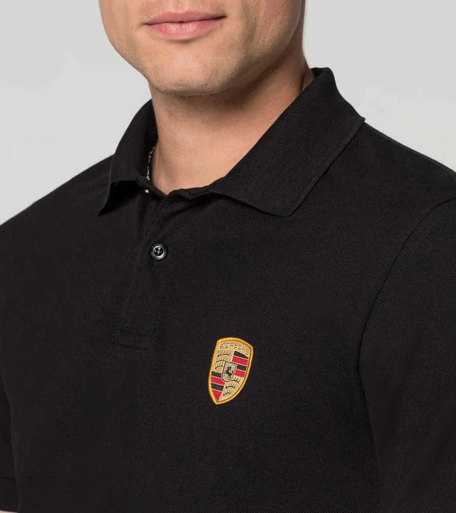 Porsche Crest Polo Marškinėliai Juodi S Originalus WAP59200S0B