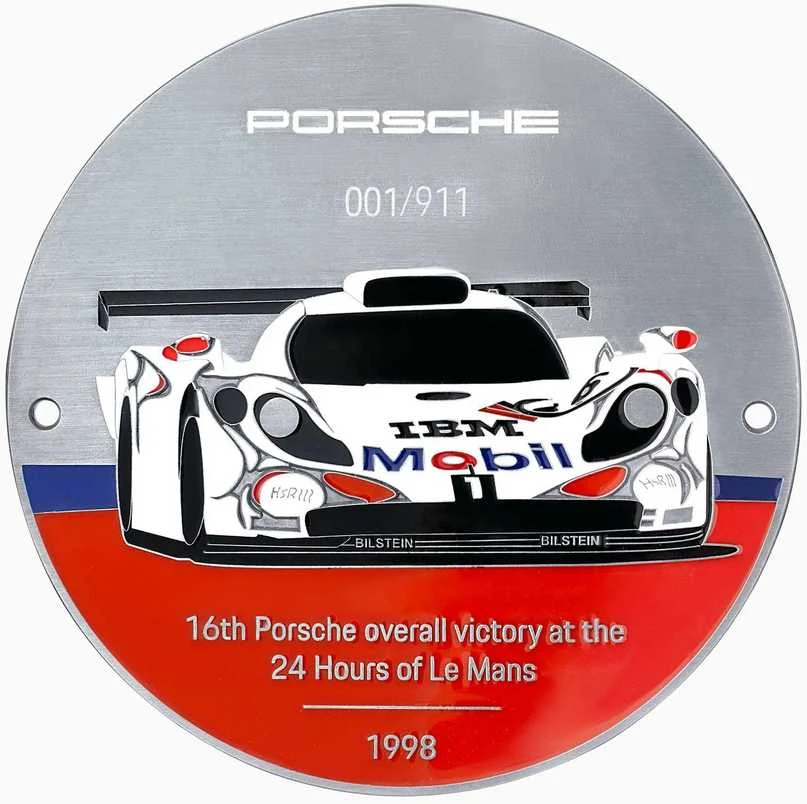 Porsche GT1 Kolekcija Grillbadge Melyna Oranzine Sidabrine Originalus WAP0508120RGBD