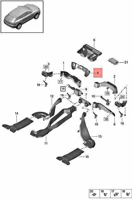 Porsche Macan 95 Air Guide Center Originalus 95B819389B