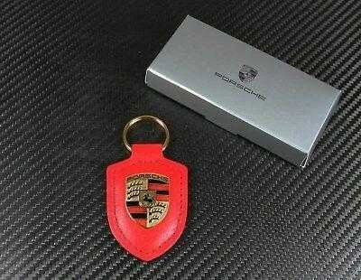 "Porsche" odinis raktų pakabukas su herbu Raudonas raktų pakabukas Grandinėlė Žiedas Originalus WAP0500920E