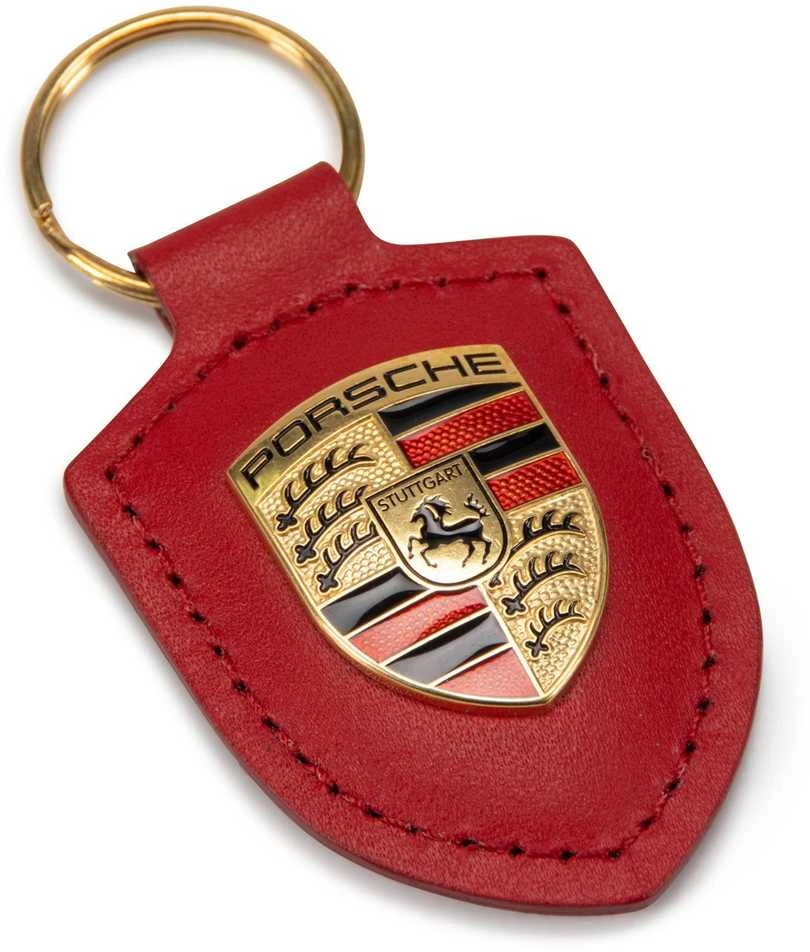 "Porsche" odinis raktų pakabukas su herbu Raudonas raktų pakabukas Grandinėlė Žiedas Originalus WAP0500920E
