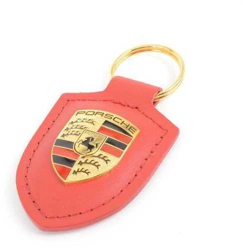 "Porsche" odinis raktų pakabukas su herbu Raudonas raktų pakabukas Grandinėlė Žiedas Originalus WAP0500920E