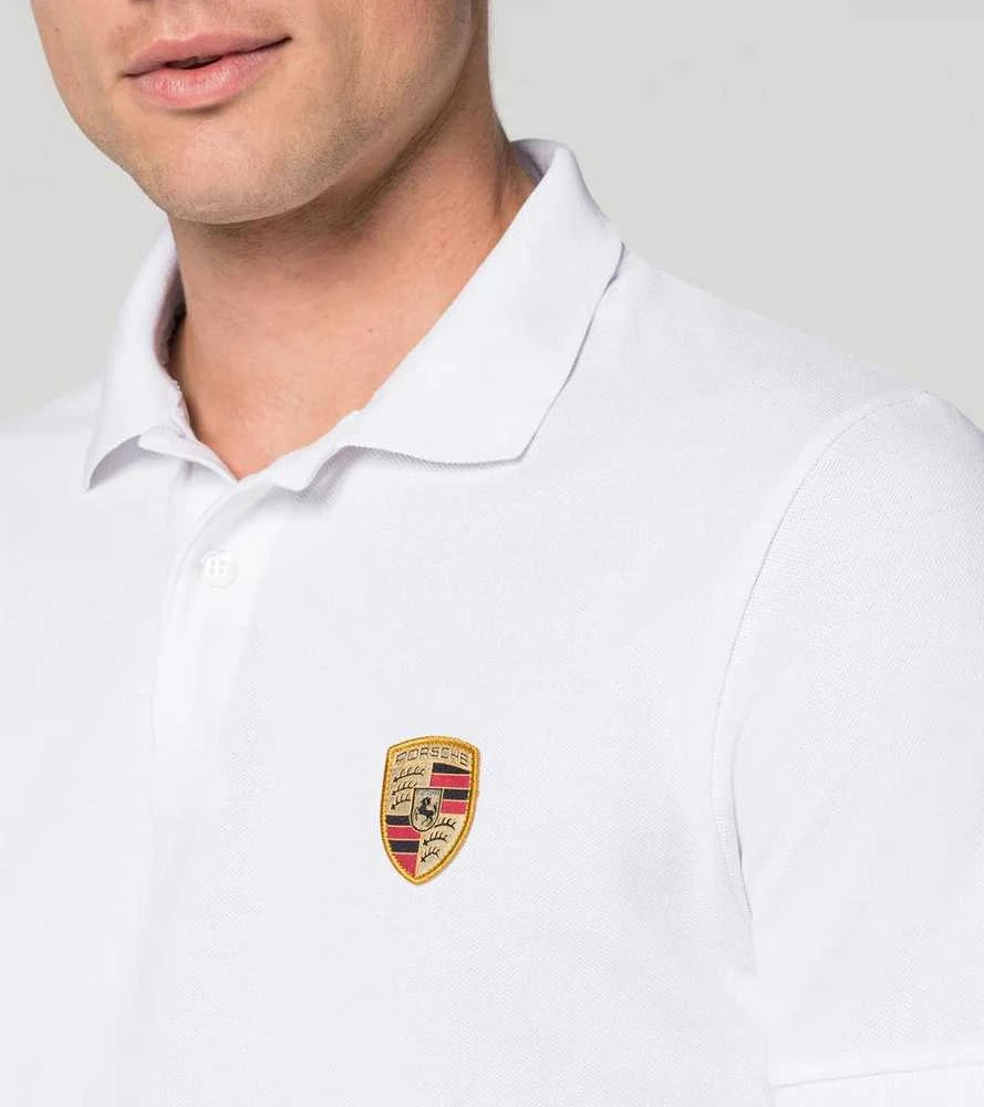 Porsche Polo Marškinėliai Crest Vyriški Balti XXL Originalus WAP591XXL0B