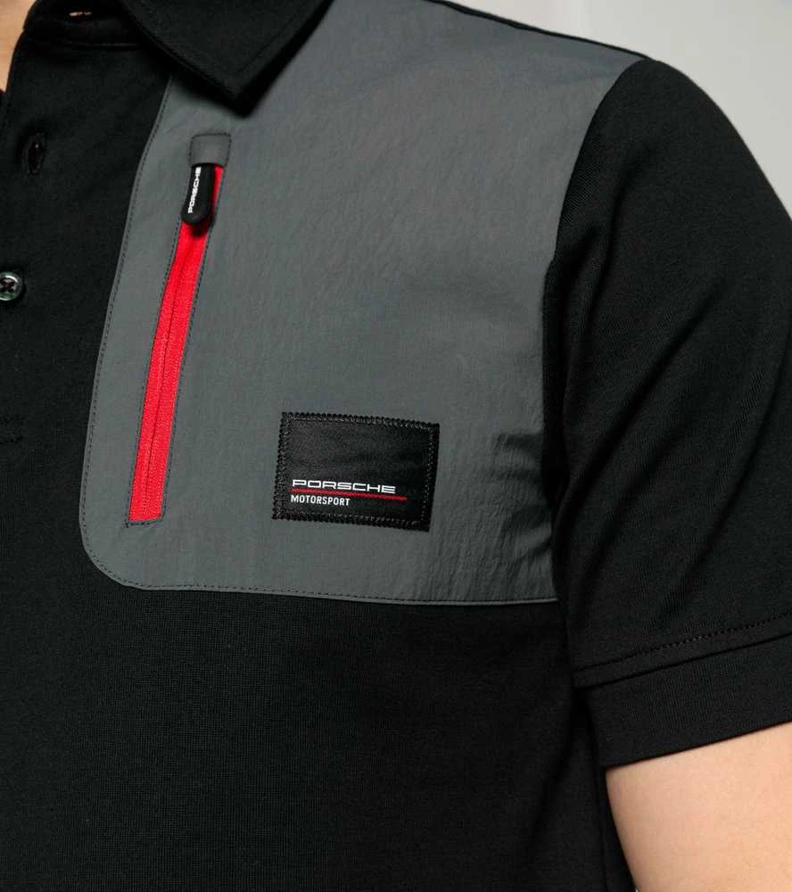 Porsche Motor Sports Collection Fanwear Polo Marškinėliai Vyriški Juodi Originalus WAP16100S0RMSF