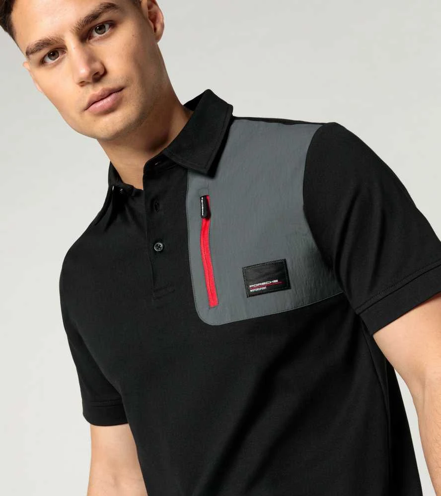 Porsche Fanwear Vyriški Juodi Polo Marškinėliai WAP16100M0RMSF