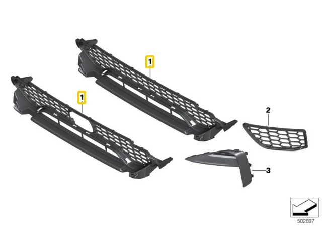 Priekinis Bamperio Žemutinis Centrinis Grotelis BMW X3 M F97 X4 M F98 Originalus 51118065190