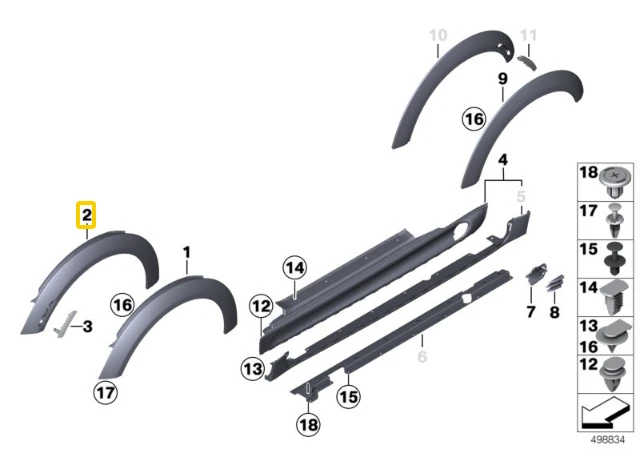 Priekinis Dešinys Sparmų Išplėtimas BMW MINI R56 R55 R57 Originalus 51777343342
