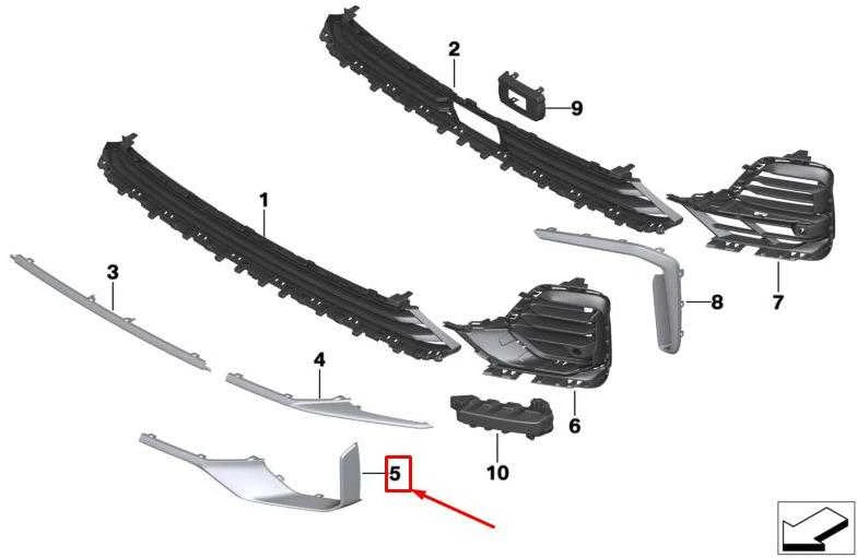 Priekinis Dešinysis Bamperio Žemutinis Dekoratyvinis Elementas BMW X7 xDrive40i M Sport 2019 2020 Originalus 51117470330