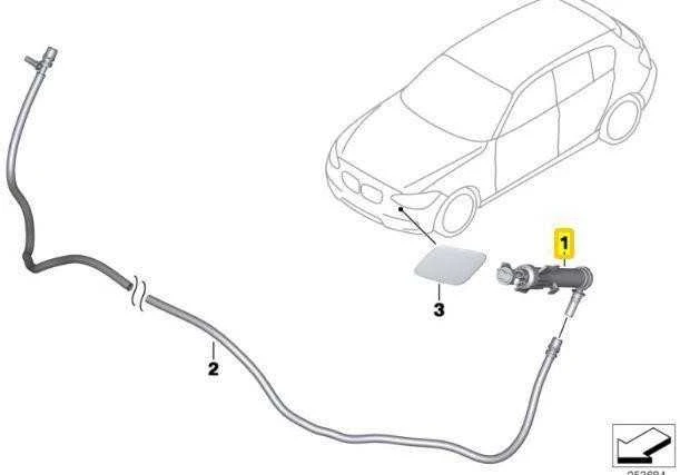 Priekinis Galinės Šviesos Dešinės Pusės Sprei Nozzle BMW F20 F21 F22 Originalus 61677380422