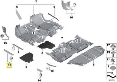 Priekinis įėjimo dangtis BMW F30 F31 F36 Originalus 51477260929