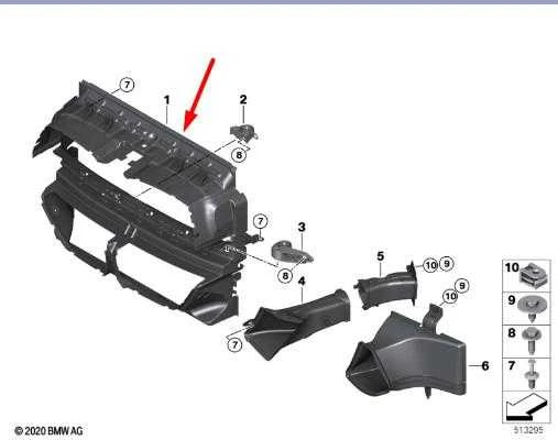 Priekinis Radiatoriaus Oro Kanalas BMW M3 M4 2021 2025 Originalus 51748074611