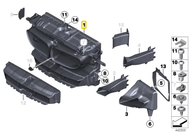 Priekinis Radiatoriaus Slam Panelio Laikiklis BMW F06 F12 F13 51748050540 Originalus
