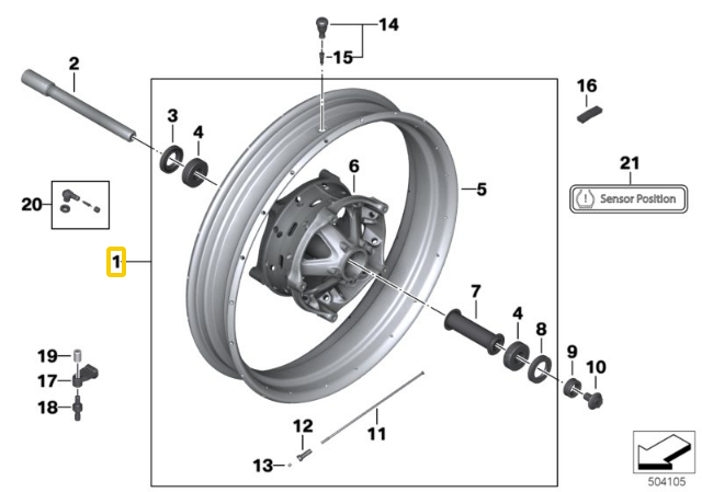 Priekinis Ratas Juodas BMW R 1200 GS R 1250 GS 36318528530