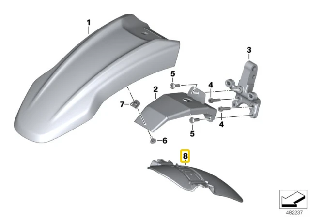 Priekinis Rato Danga Apacia BMW K33 R nineT Urban GS 03 2016 12 2019 Originalus 46618558344
