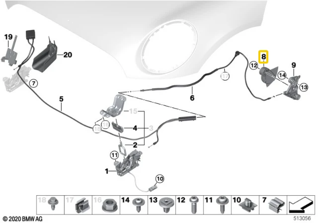 Priekinis Variklio Gamyklos Atidarymo Svoris BMW MINI F56 F55 F54 Originalus 51237307645