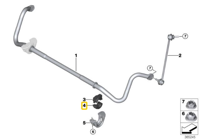Priekinis Žemyn Stabilizatoriaus Stiklo Šakelė BMW F87 M2 F80 M3 F82 M4 Originalus 31352283967
