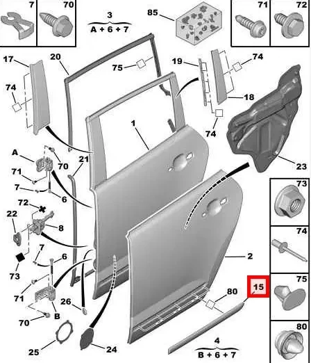 Psa Parts Peugeot 3008 I Galinė Kairė Durų Apdailos Žemutinės Plokštės Originalus 8546Y6