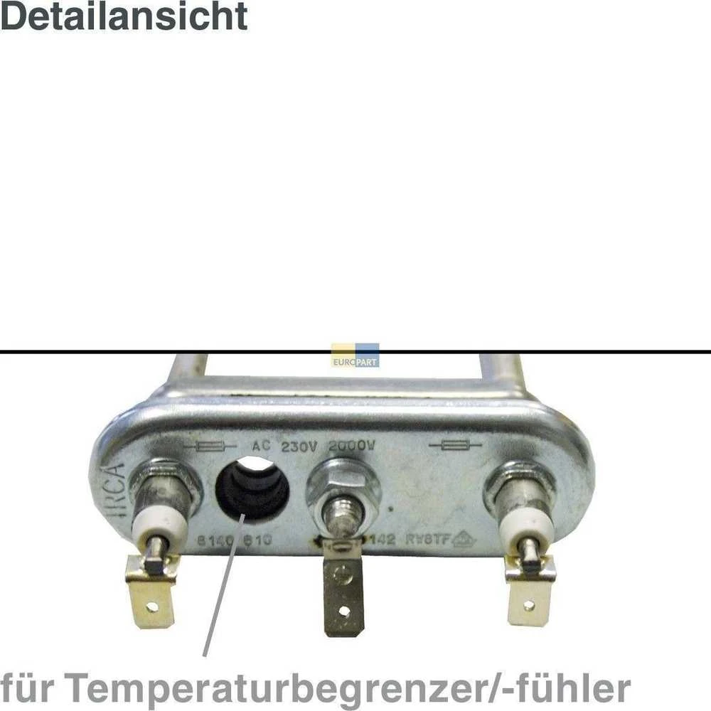 Psa Parts Šildymo strypas šildymo elemento 2000w skalbimo mašinai kaip Bosch Siemens Neff 0...
