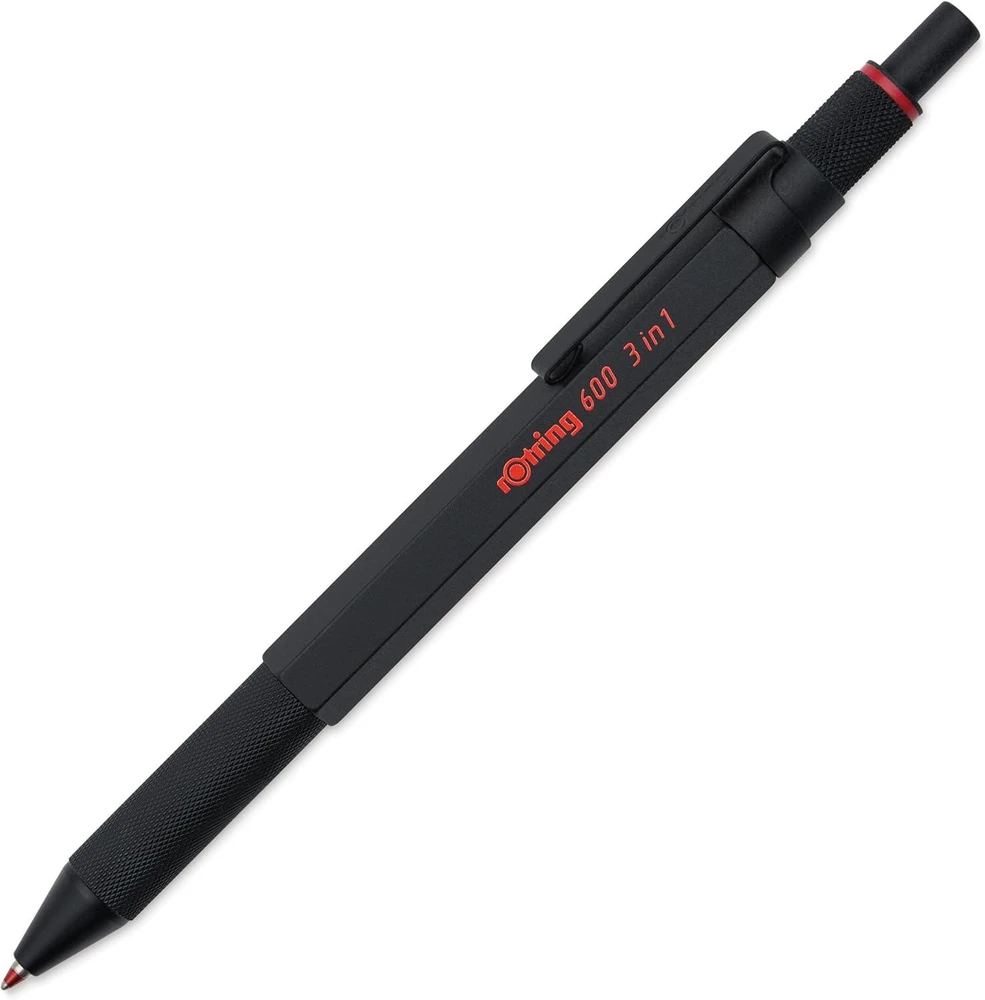 "Rotring 600 3in1" daugiafunkcinis rašiklis su rašikliu ir mechaniniu pieštuku, juodas