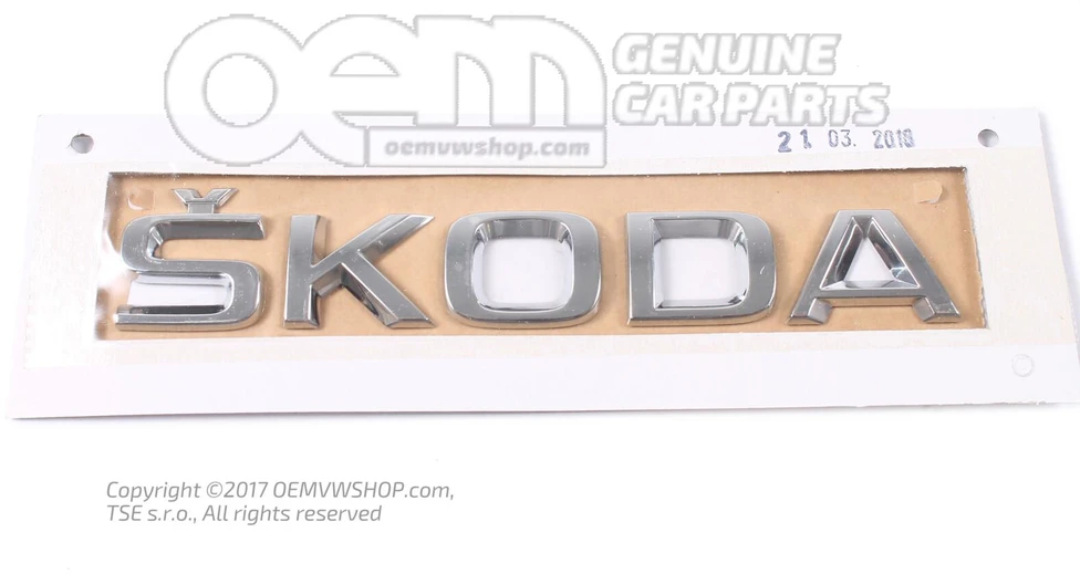 SKODA 4E Užrašas chromas originalus 1ST853687739